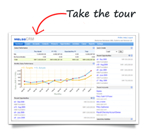 CRM screenshot – melssCRM